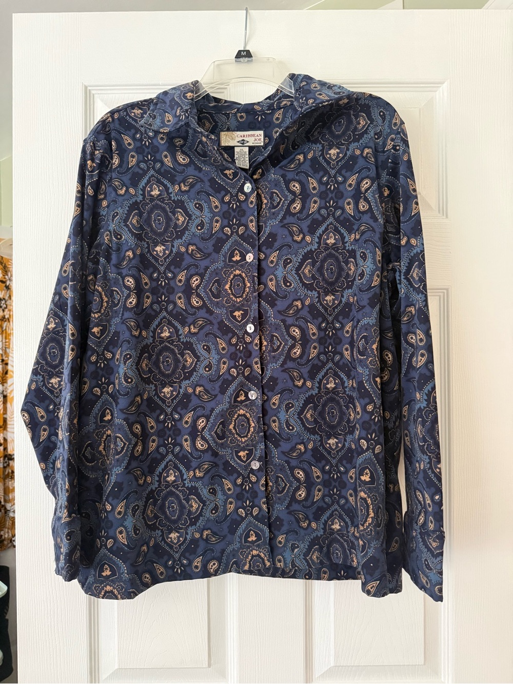 Caribbean Joe Navy Paisley Button-Up Jacket